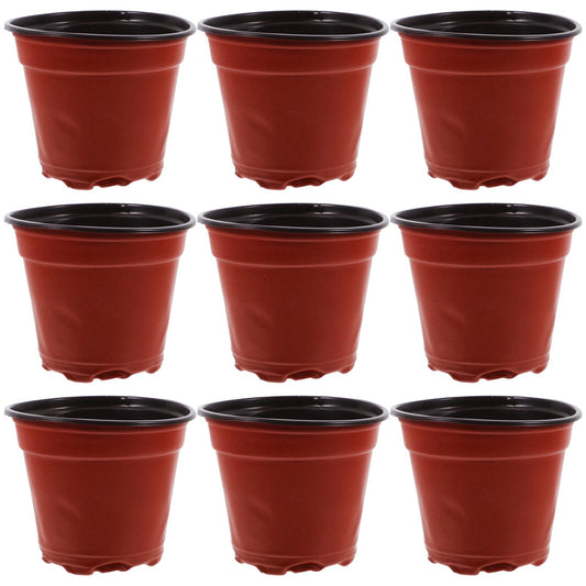 BESTonZON 100pcs Plastic Strawberry Nursery Cups Dual-Color Seedling Propagator Pots Indoor Outdoor Plant Growing Containers for Garden Supplies