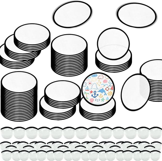 Foldable Flying Disc Fans Set with Bags, 9.8 Inch Black Egde Fabric Beach Flying Disc for Wedding Gift Party Favors Outdoor Activity