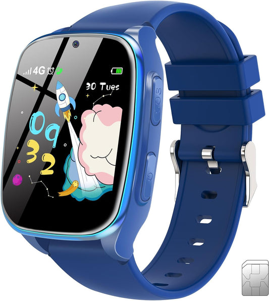 Berilona 4G 4-12 Kids Smartwatch Phone - Smart Cell Phone Watch for Boys Girls Ages with Call, SOS, Parental Controls