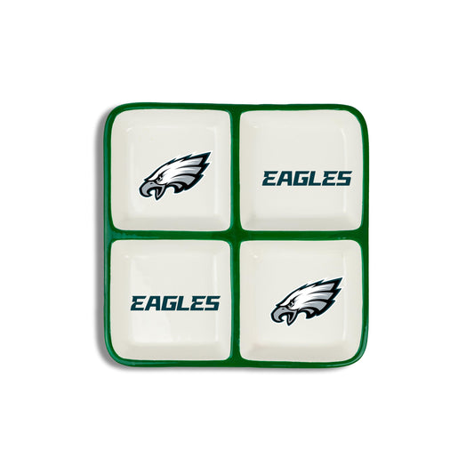 The Memory Company Officially Licensed 4-Section Ceramic Plate, Philadelphia Eagles