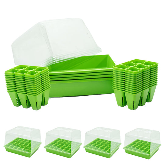 Bootstrap Farmer Countertop Seed Starter Kit in Green, Reusable 1010 Tray Bundle with Inserts and Humidity Dome