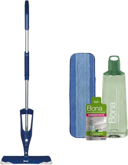 Bona Multi-Surface Floor Spray Mop - Includes Cleaner Concentrate & Washable Microfiber Pad | For Stone, Tile, Laminate & Vinyl Floors