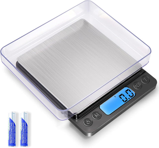 YONCON Digital Food Kitchen Scale - High Accuracy 3000g/0.1g Mini Pocket Scale with LCD Display & Tare Function