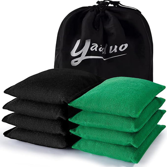 Set of 8 Regulation Cornhole Bags Double Sided, Weather Resistant Bean Bags for Cornhole Toss Game, Corn Hole Beans Bags with Tote Bag