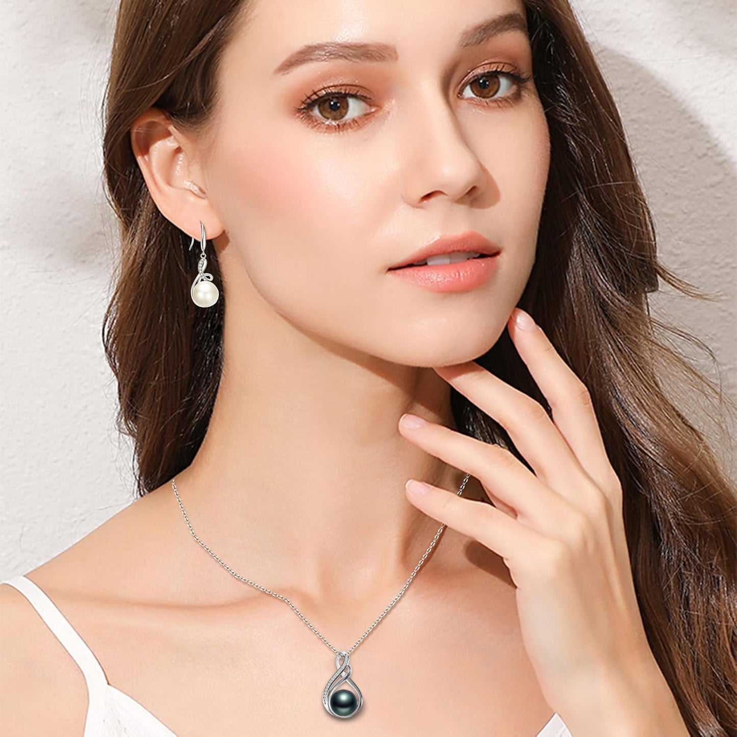 Mothers Day Gifts Mom Necklace For Women 925 Sterling Silver Mother Of Pearl Necklace Birthday Christmas Mom Gifts (MN1002Pearl2B, Sterling Sliver)