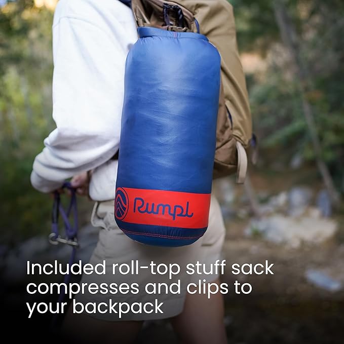 Rumpl Original Puffy Blanket - Warm, Water-Resistant Camping Blanket with 100% Recycled Synthetic Insulation, 52"x75", Original Puffy V2, Baja Fade