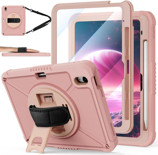 ZtotopCases (A16) 11th/10th 11''/10.9'' Strap,360 11th 2025(A3354/5),Pink for iPad Generation with Screen Protector