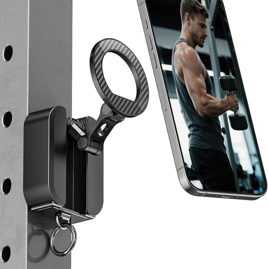 A2C 3-in-1 [20x N52] Magnetic Phone Holder for Gym, Strong Magnets Attach to Metal Surface, Portable Phone Mount