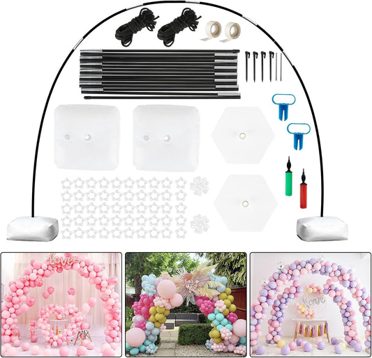 Voircoloria Balloon Arch Kit - 10ft Stand with Base & Pumps for Graduation, Wedding, & Party Decor