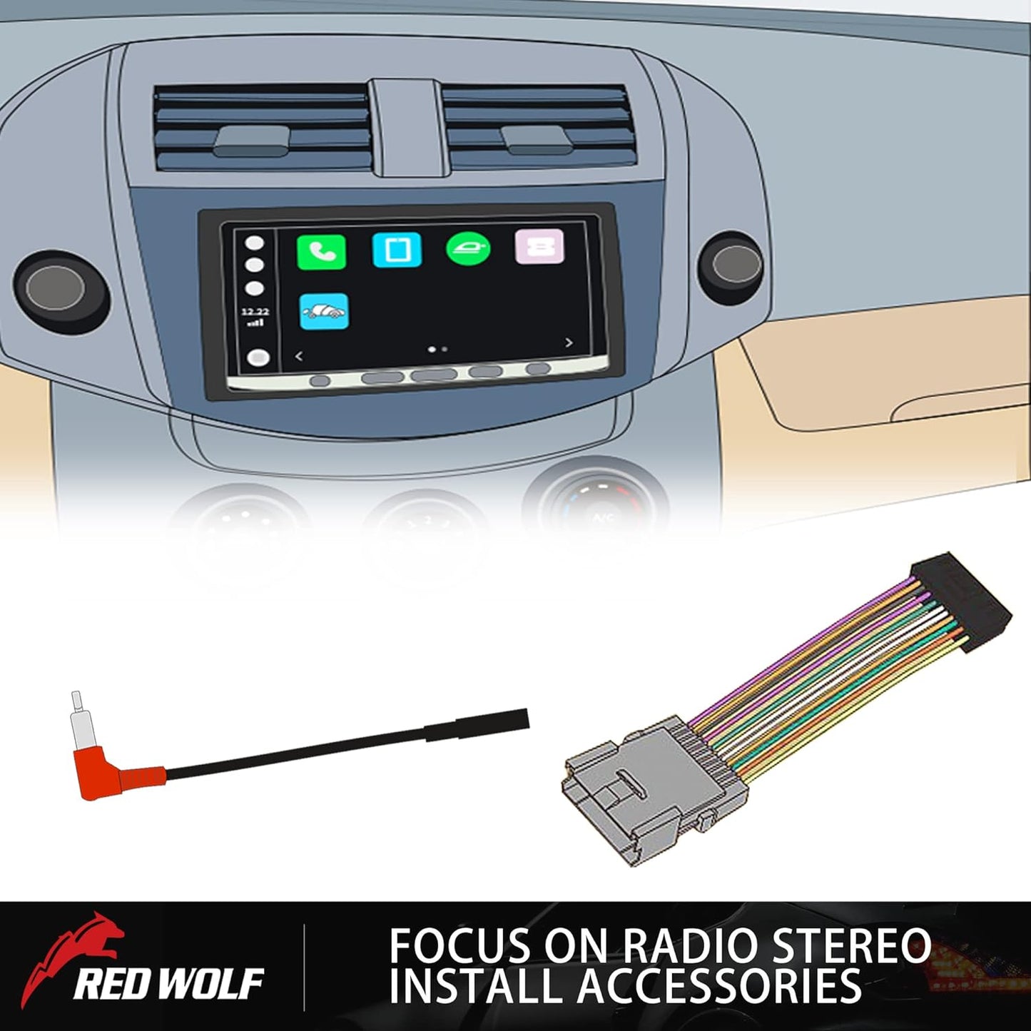 2014-2019, 2013-2018, 2013-2017 RED WOLF Car Stereo Wiring Harness Compatible with Ford Transit Fiesta Focus - Install