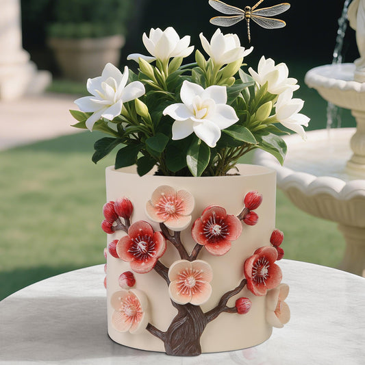 U WONDERFUL Flower Petals Plant Pots - Cute Planters for Indoor Plants, Decorative Plant Pots with Drainage, Funny Unique Planter for Succulents/Snake Plants/Cactus - Retirement Gift for Woman