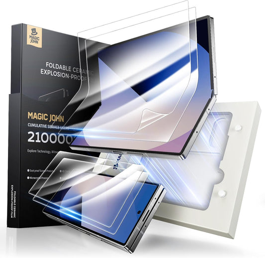 6 2 Pack MAGIC JOHN for Samsung Galaxy Z Fold Screen Protector [Not Glass], Inner Flexible PET Film & Front Film