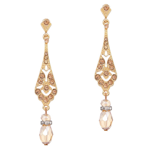 BABEYOND 1920s Vintage Wedding Pearl Dangle Drop Earrings Art Deco Gatsby Earrings
