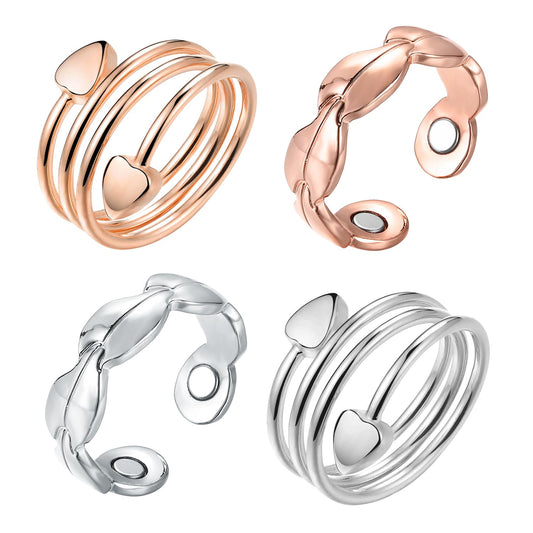 BioMag Copper Ring for Women for Lymphatic Drainage, 99.99% Pure Copper Magnetic Rings, Adjustable Jewelry Gifts for Women