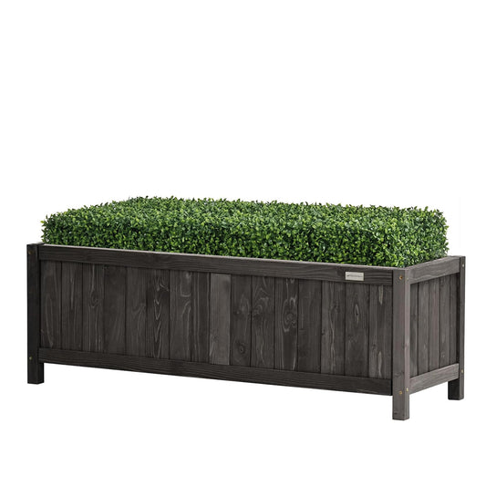 NatraHedge (44" Lx 15" W x 15" H (Black) Hampton Classic Wooden Planter Box Indoor and Outdoor Rectangular Garden Planter Use for Patio, Yard, Greenhouse, Vegatable, Flowers, and Herb