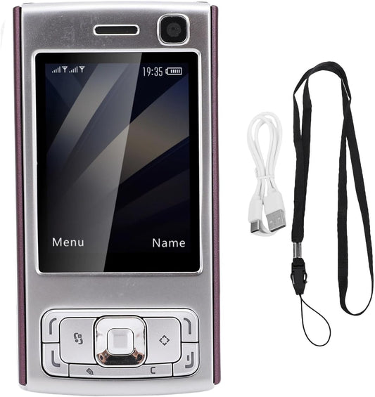 2G 2.0 Inch 1000mAh MP3 MP4 GOWENIC Unlocked Slider Phone, GSM Mobile Phone Screen Battery Dual SIM Player with Loud