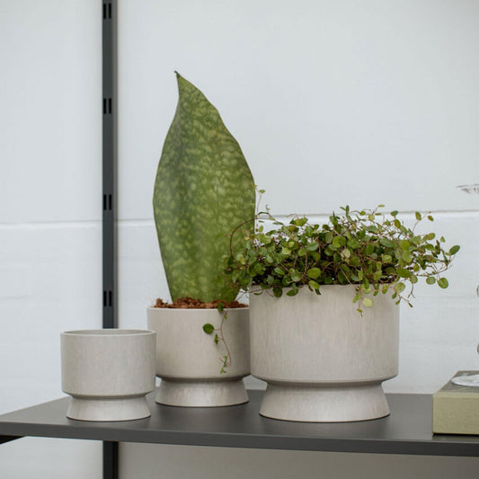 Rosendahl Recycled Flower Pot, Sand, 11.8" D x 10.4" H, Designed by Signe Wenneberg, Gift Box Included