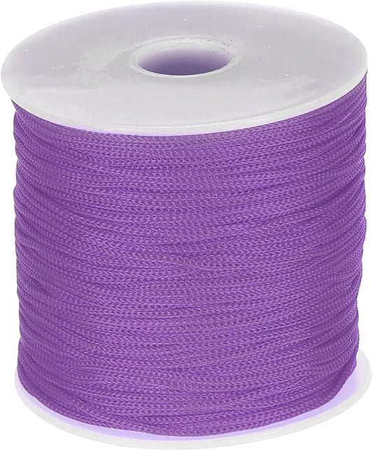 MECCANIXITY 1/16 Inch Polypropylene Rope Braided Ropes, 328ft Nylon Rope Hollow Utility Cord for Clothesline, Camping, Hiking, Outdoor, Light Purple Red