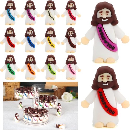 BSTCRAFT Mini Jesus Figures - 80 Pcs Tiny Religious Figurines for Easter Egg Stuffers & Sunday School