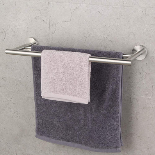Bathroom Hardware Set 4 Pieces Brushed SUS 304 Stainless Steel Bathroom Hardware Accessories Sets Wall Mounted Double Towel Bar Towel Holder Hook Toilet Paper Holder AG1102C(45) 01C(30.5) C5C7B-4LS