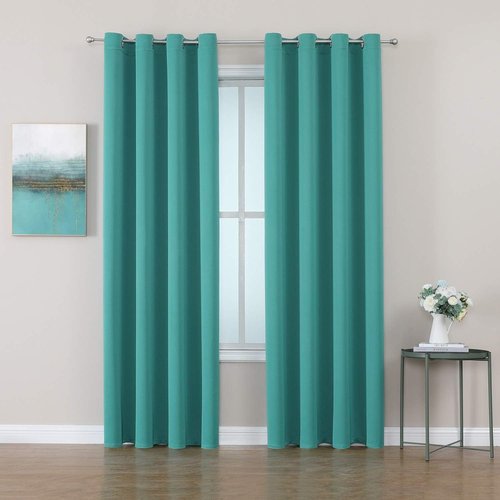 ChrisDowa Blackout Curtains - Thermal Insulated Room Darkening Panels, 80 Inches Long, Teal (Set of 2)