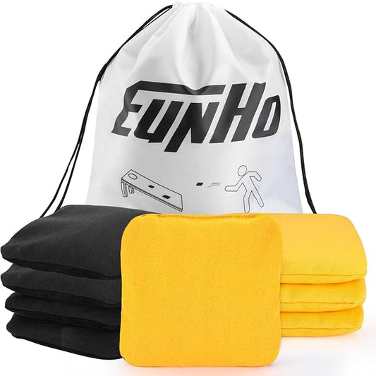 EunHo Cornhole Bags Set of 8 Regulation Size & Weight Corn Hole Bean Bags Official Professional All Weather for Tossing Game with Carry Case