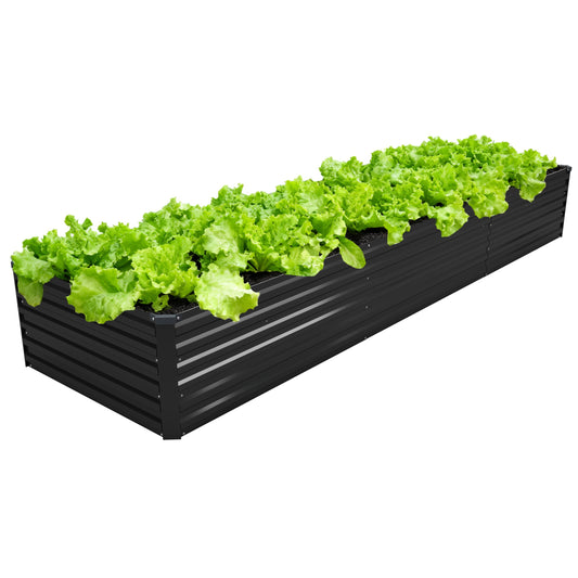 DIIYIV 12x2x1.5FT Galvanized Raised Garden Bed,Vegetable Boxes-Rectangle Metal Flower Box,Large Planter Raised Beds Outdoor Garden for Planting,Fruit,Herb-Black