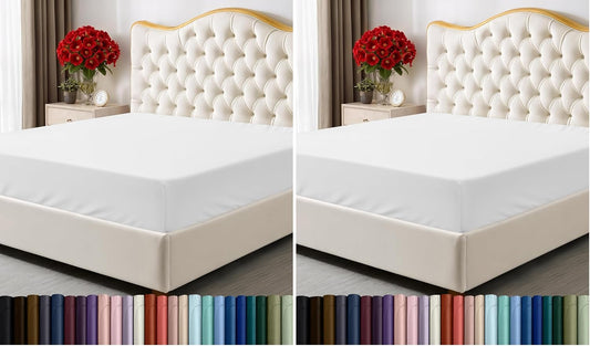Utopia Bedding Twin Fitted Sheet - Deep Pocket Soft Microfiber - Fade Resistant & Easy Care | White (Pack of 2)