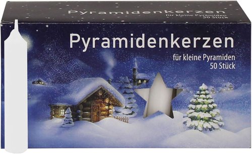 Jeka Pyramid Candles - 14mm Medium White Candles for Elegant Home Decor