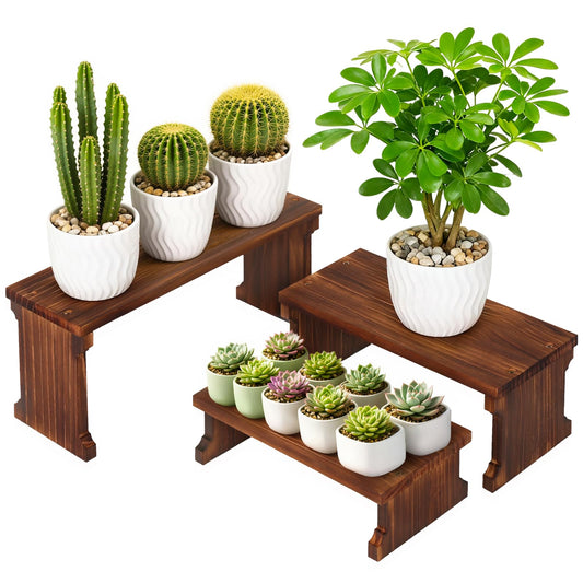 3 Tier Table Top Plant Stand, Flower Shelf Holder Rack, 5.9" Wood Display Stand for Window Sill,Desktop,Small Countertop Succulent Stand,Kitchen Spice Rack, Vendor Event Party Dessert Cupcake Stand