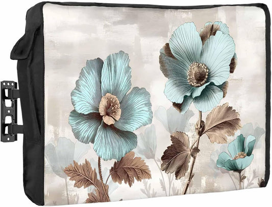 Yukro 30 32 Inches, Blue Broccoli Outdoor TV Cover to Farmhouse Rustic Floral Retro Brown Botanical Waterproof