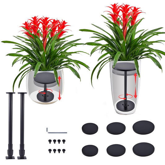 Decivems Universal Planter Insert, 2-Piece Adjustable Pot Riser for Inside Pots, 17.5"-31.5" Tall Plant Stand for Large Planter, Pot Filler for Indoor/Outdoor Plants, Fits 6/8/10 Inch Base (Square/Round)