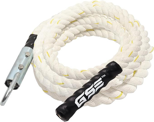 GSE Games & Sports Expert Gym Climbing Rope, Polyester Workout Rope for Indoor/Outdoor and Home Workouts, Great for Climbing Exercises, Strength Training - 6,10,15,20,25,30 Feet Lengths Available