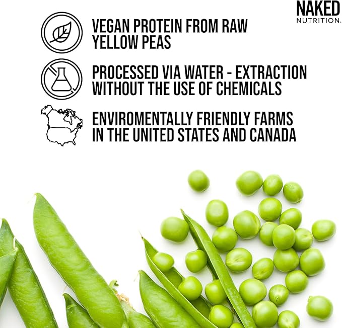NAKED nutrition Chocolate Naked Pea Protein Isolate - 5Lb Bulk, Plant Based, Vegetarian & Vegan Protein. Easy To Digest, Non-Gmo, Gluten Free, Lactose Free, Soy Free