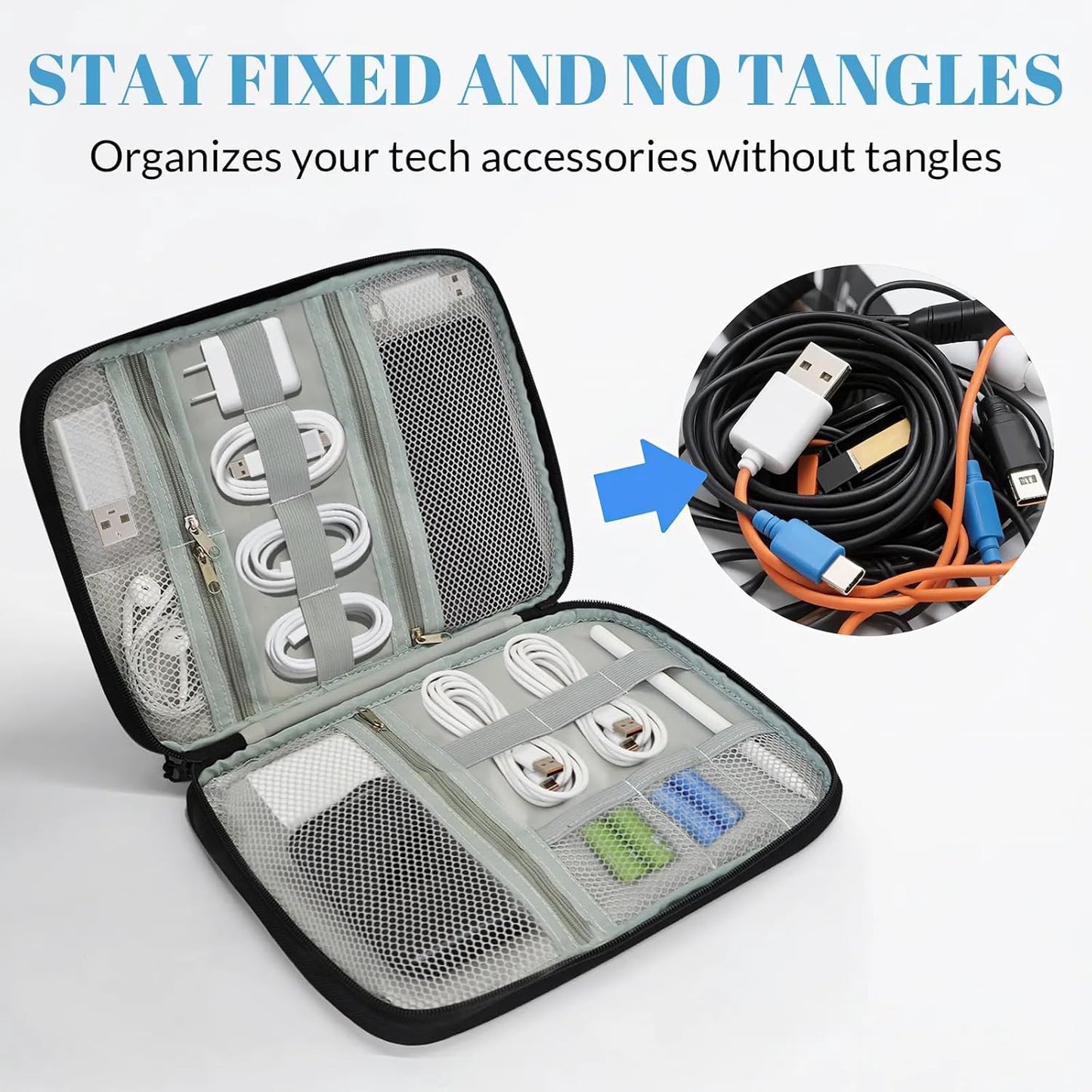 Milk Cow Travel Cable Organizer Pouch Electronic Cord Storage Bag Tech Accessories Carry Case for Charger, Cable