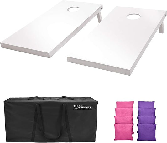 GoSports 4 ft x 2 ft Regulation Size Wooden Cornhole Boards Set - Includes Carrying Case and Over 100 Optional Bean Bag Colors
