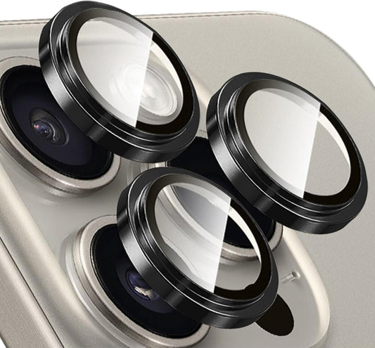 13 13 9H TENOC Camera Lens Protector for iPhone Pro & iPhone Pro Max, Tempered Glass Camera Screen Cover, Black Metal