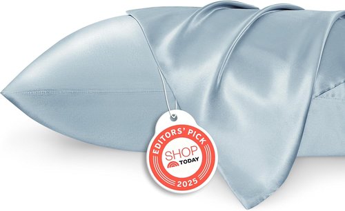 Bedsure Satin Pillowcase Set of 2 - Celestial Blue Silky Pillow Cases for Hair & Skin | 20x36 Inches