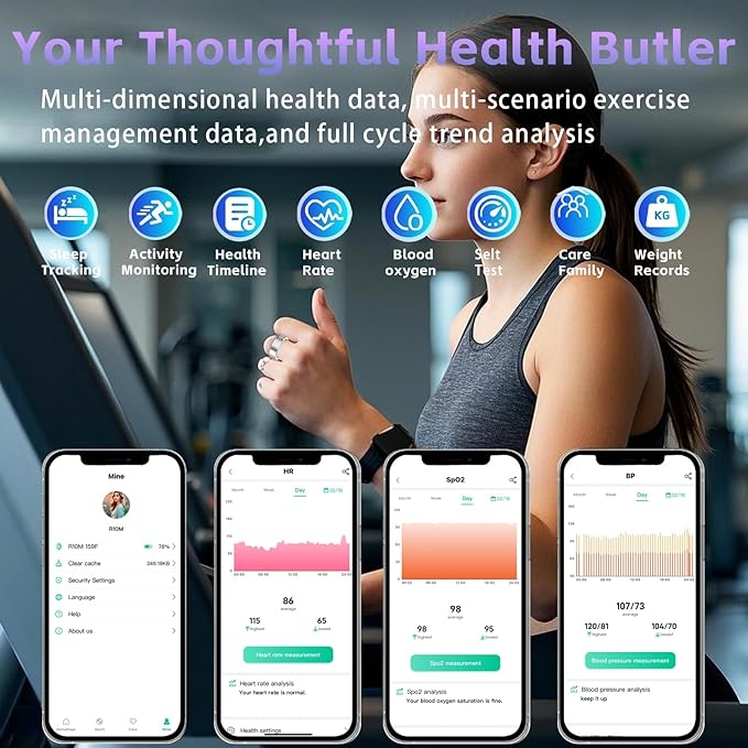 Smart Ring for Women Men ??Activity Tracker Ring with Heart Rate, SpO2, Blood Pressure, Sleep Monitoring, Step & Calorie Counter, 5ATM Waterproof, No Subscription Fee (Silver, 10)