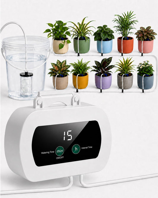 Bamworld Automatic Plant Waterer for 10 Potted Plants Indoor Automatic Watering System for Garden Plant Watering Devices with Adjustable Timer Auto Irrigation System for Garden Potted Plants Outdoor
