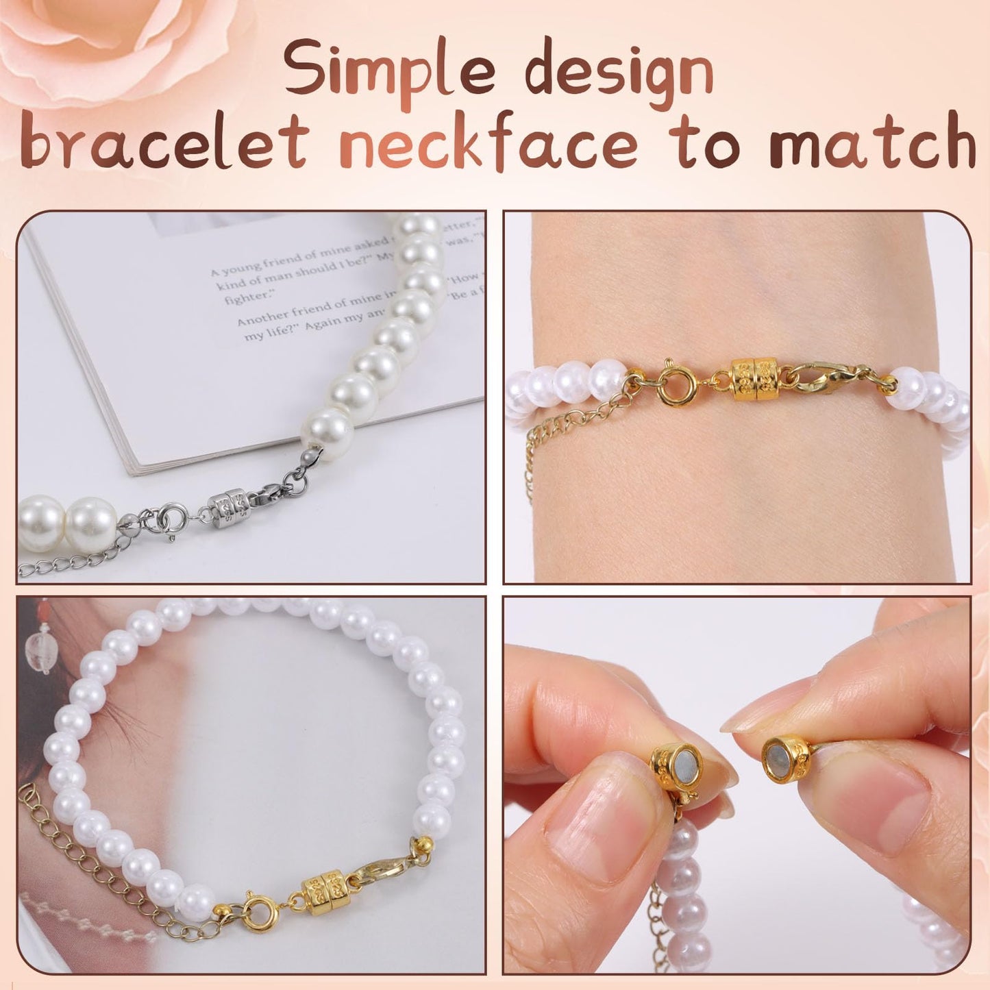 925 Silver Double Lobster Magnetic Necklace Clasps,Magnetic Jewelry Clasps for Necklaces Extender Bracelet Clasps and Closures (5golden)