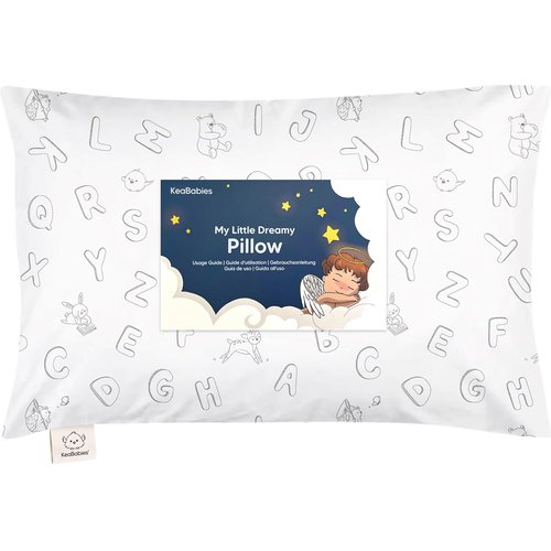 My Little Dreamy Toddler Pillow - Organic Cotton Travel Bed Pillow with Soft Pillowcase | 13x18, Machine Washable for Ages 2-5