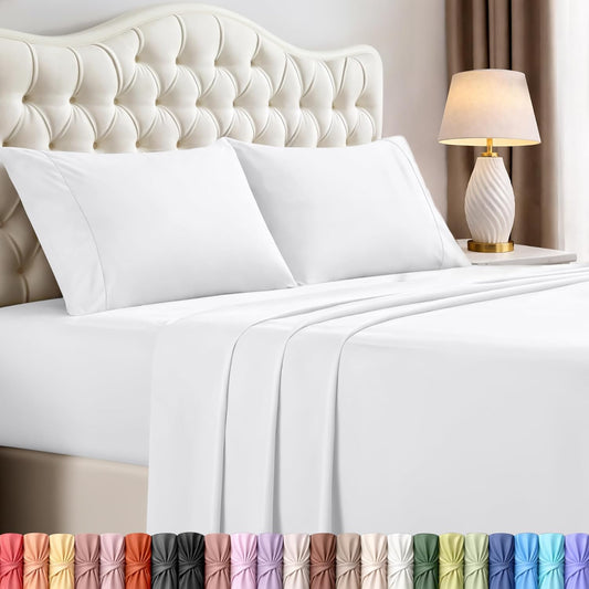 Utopia Bedding Full Size Sheet Set - Soft, Breathable Microfiber | 4-Piece White Bed Sheets Set