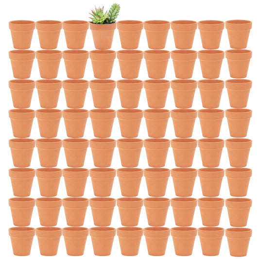Yishang 2.5 inch Terracotta Pots with Drainage Holes,Small Mini Clay Ceramic Pottery Planter,Cactus Flower Terra Cotta Pots,Succulents Nursery Pots for Indoor/Outdoor Plants,Crafts,Wedding-72 Pack