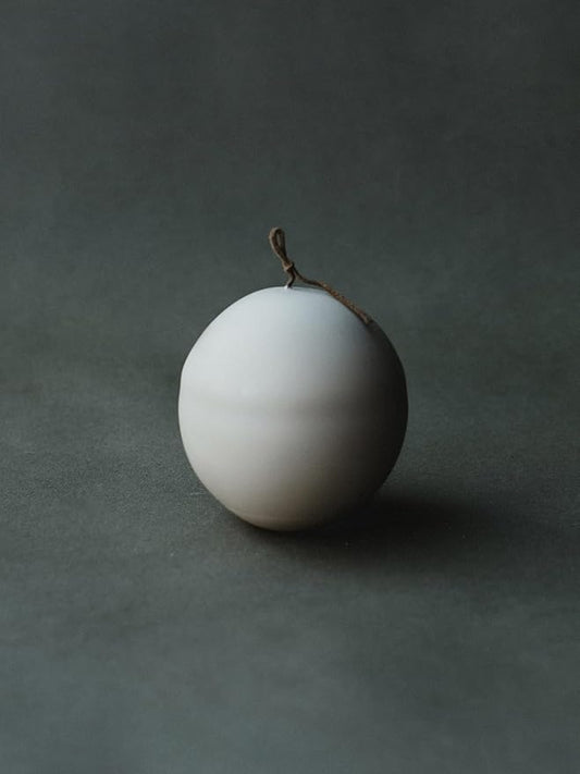 LAWA Imperfect Sphere Candle - Beautiful Handmade Pillar Scented Soy Wax Elegant Aesthetic Candle Housewarming Gift Home Room Shelf Decor Idea (Light Beige, Large)