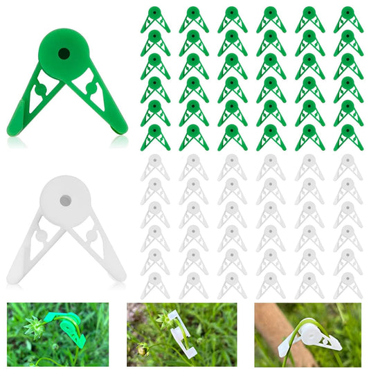 120 Pcs 360 Degree Adjustable Plant Clips VOVCAMLS Plant Trainer Plant Support Clips 360 Degree, Plant Stem Trainer for Bending Plant Stems and Changing The Growing Direction (60* Green, 60* White)