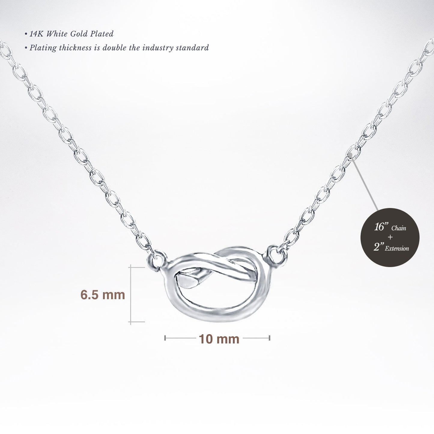 PAVOI Rhodium Plated Infinity Pendant Necklace | Bridesmaids Cute Necklaces for Women