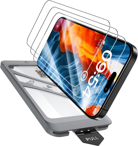 4 1 15 3 Pack 1 9H 15 TAURI in for iPhone Pro Max Screen Protector, Tempered Glass Film + Dust Free Easy Installation
