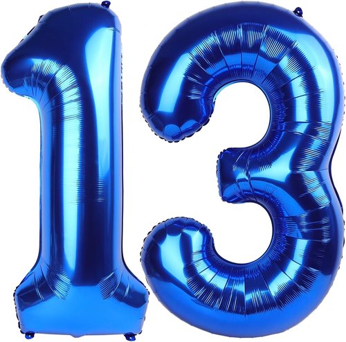 Large Dark Blue 40-Inch Number 13 Balloon by [Brand Name] - Perfect for Birthday & Memorial Celebrations