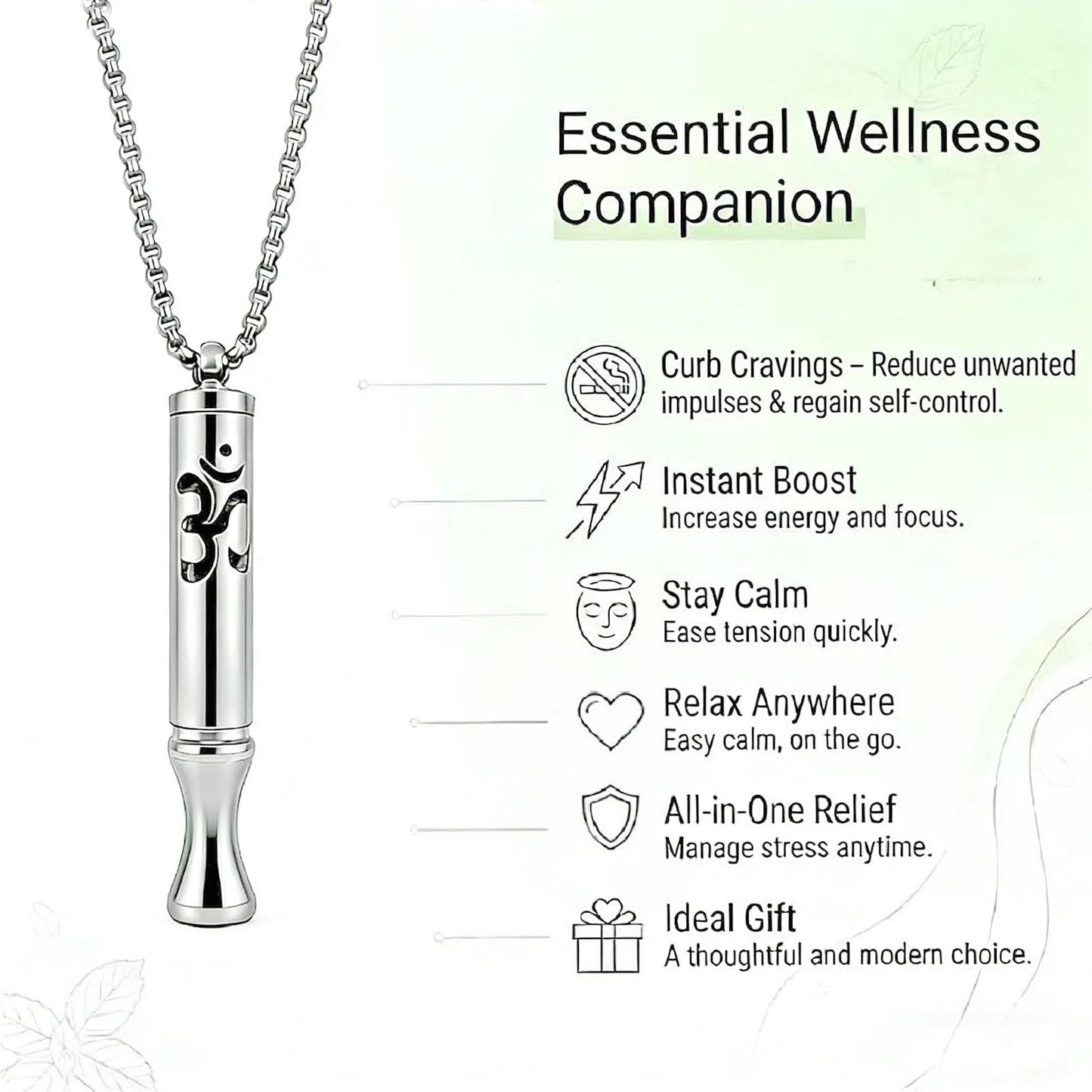 phaxud Stainless Steel Mindful Breathing Necklace with Aromatherapy Diffuser & Guided Meditation Cards, Calming Relaxation Tool for Meditation & Healthy Habit (Necklace, Rainbow)